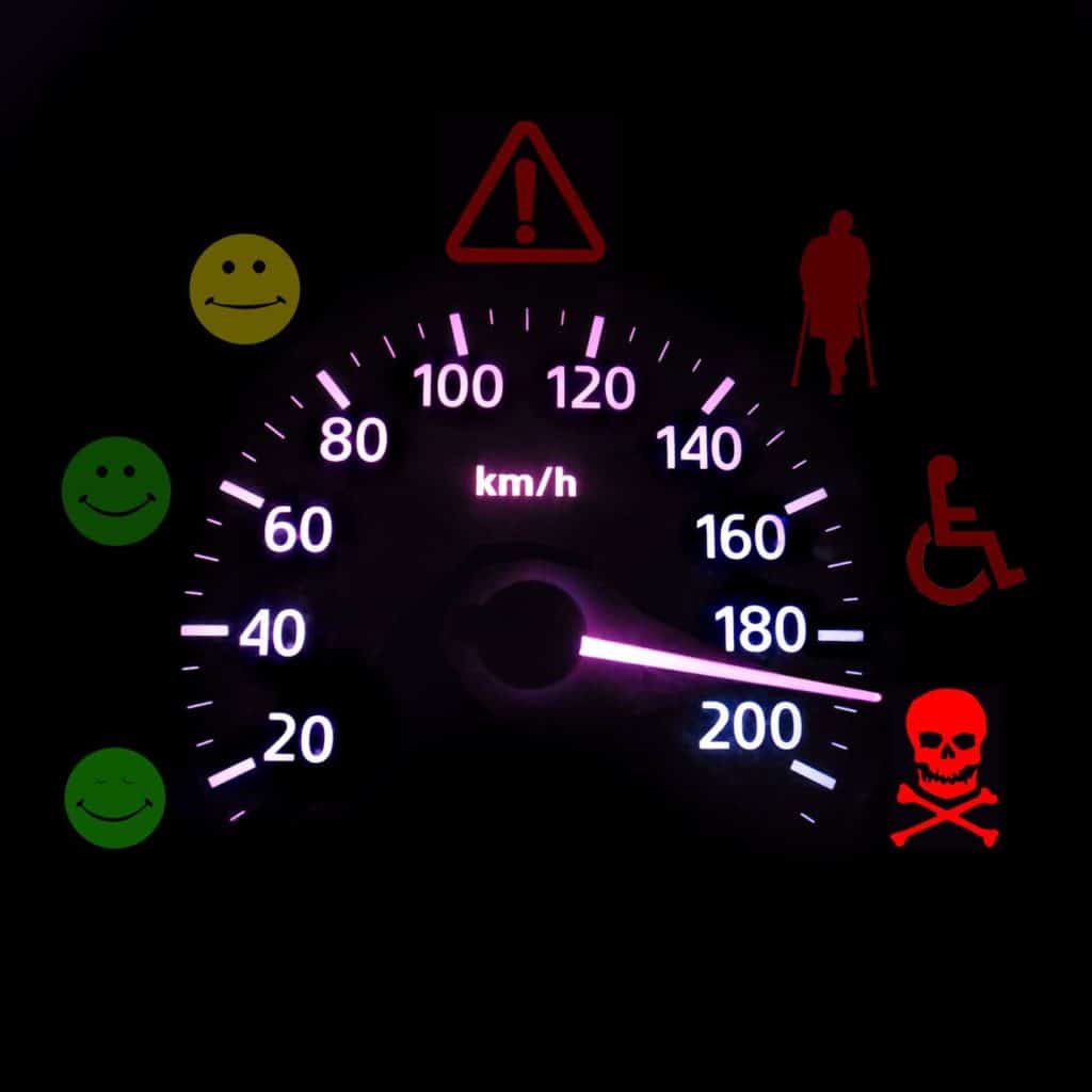 advisory car with the figurative device of control of speed.