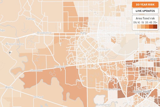 Katy flood map